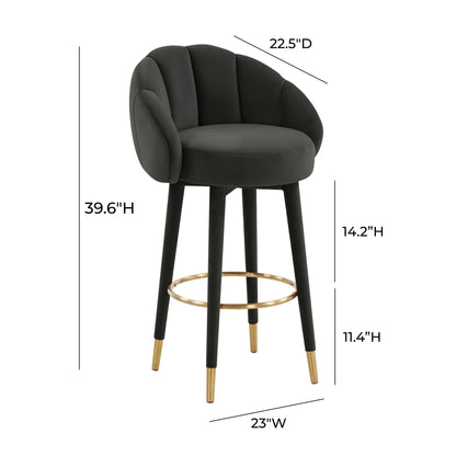 Myla Black Swivel Bar Stool - Skandi London