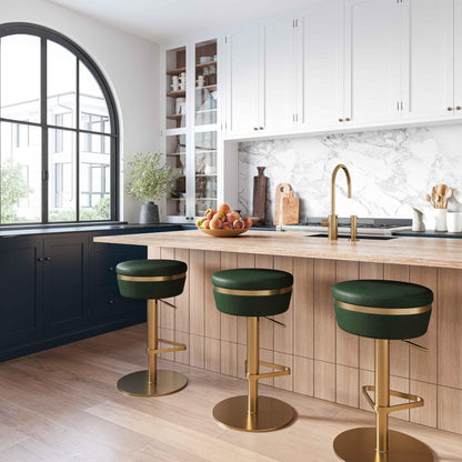 Astro Malachite Green and Gold Adjustable Stool - Skandi London