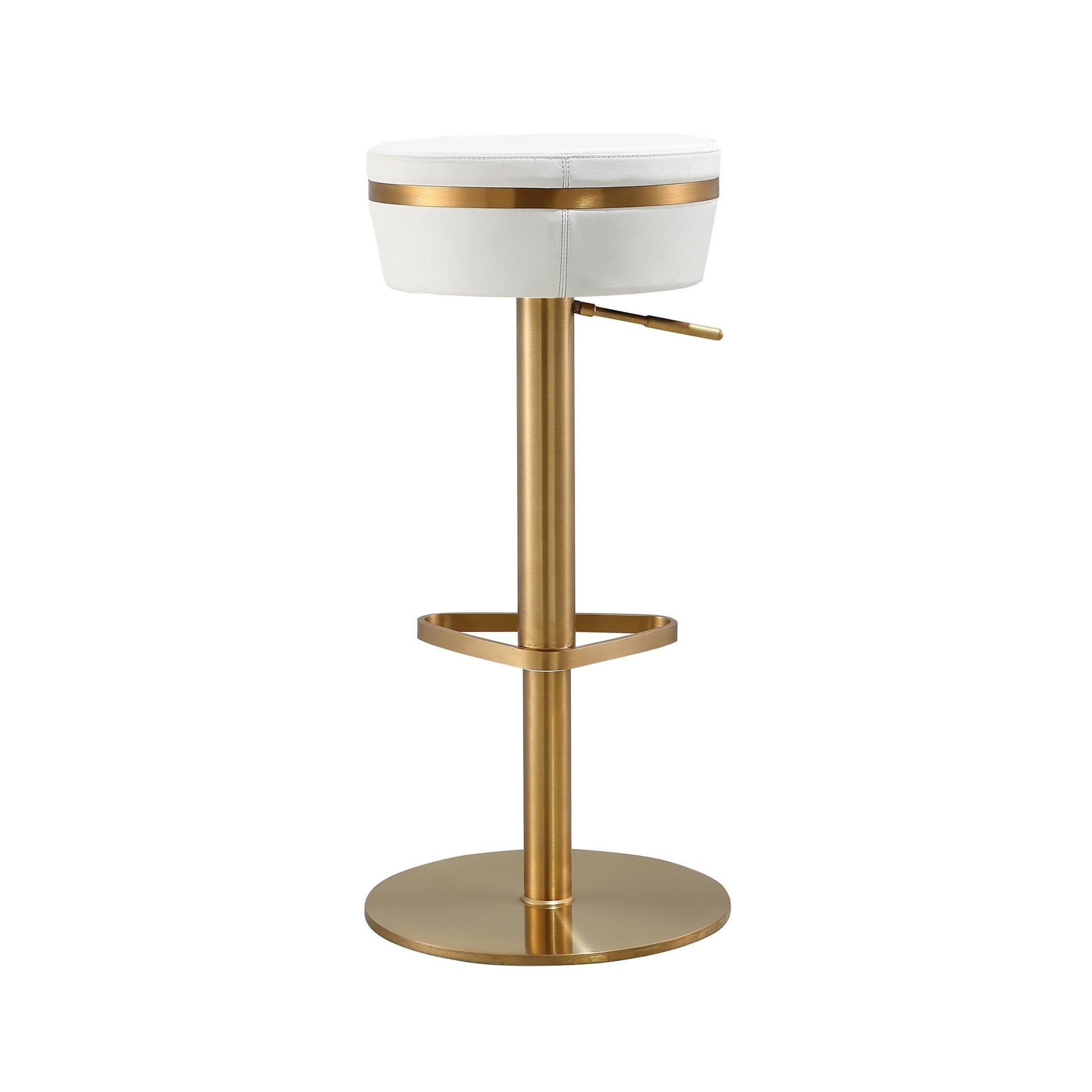 Astro White and Gold Adjustable Stool - Skandi London