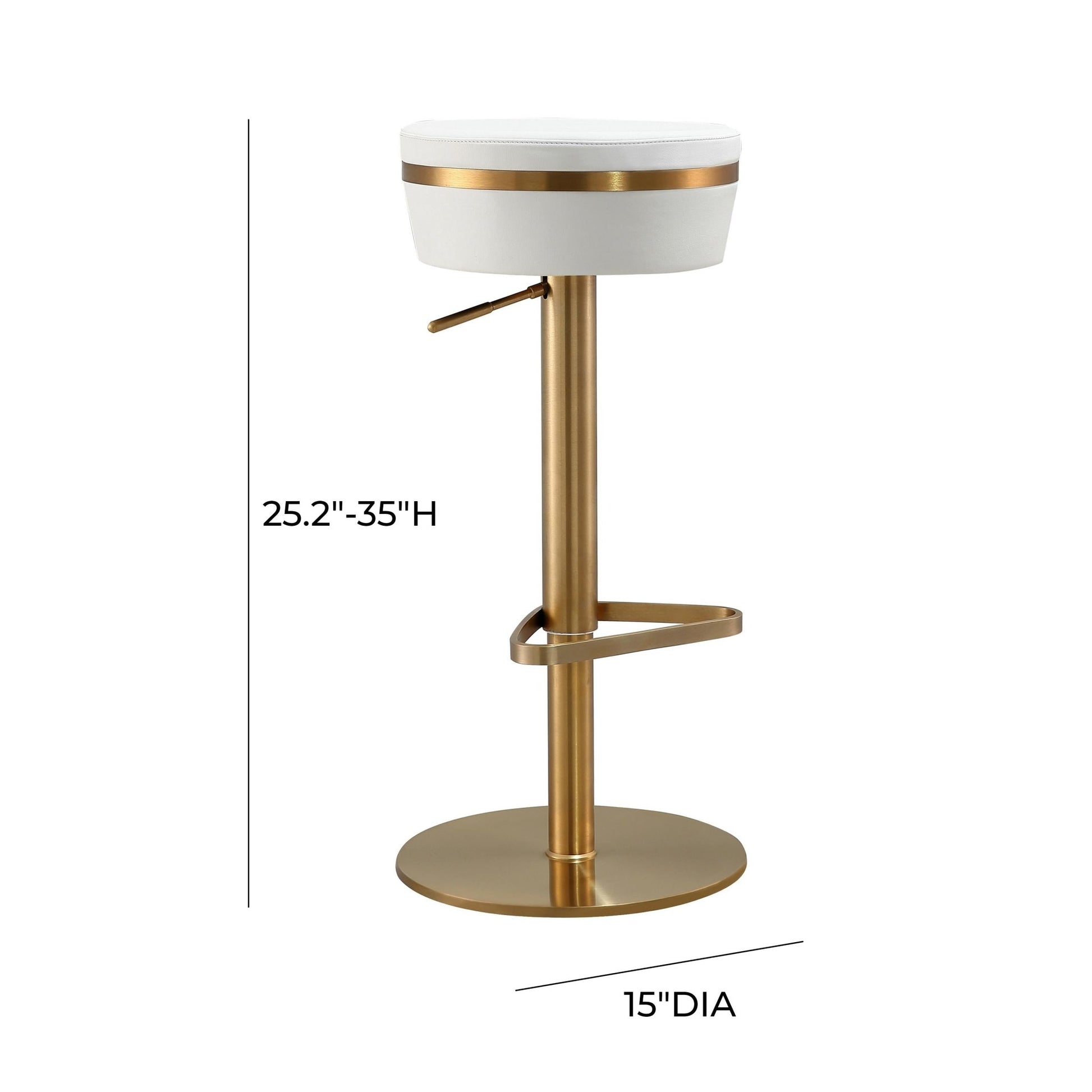 Astro White and Gold Adjustable Stool - Skandi London