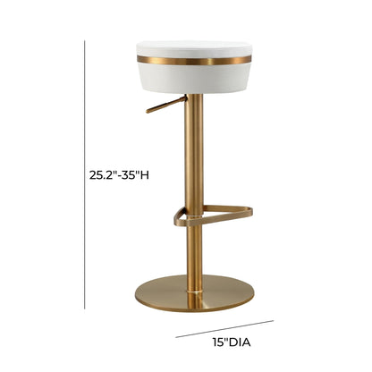 Astro White and Gold Adjustable Stool - Skandi London