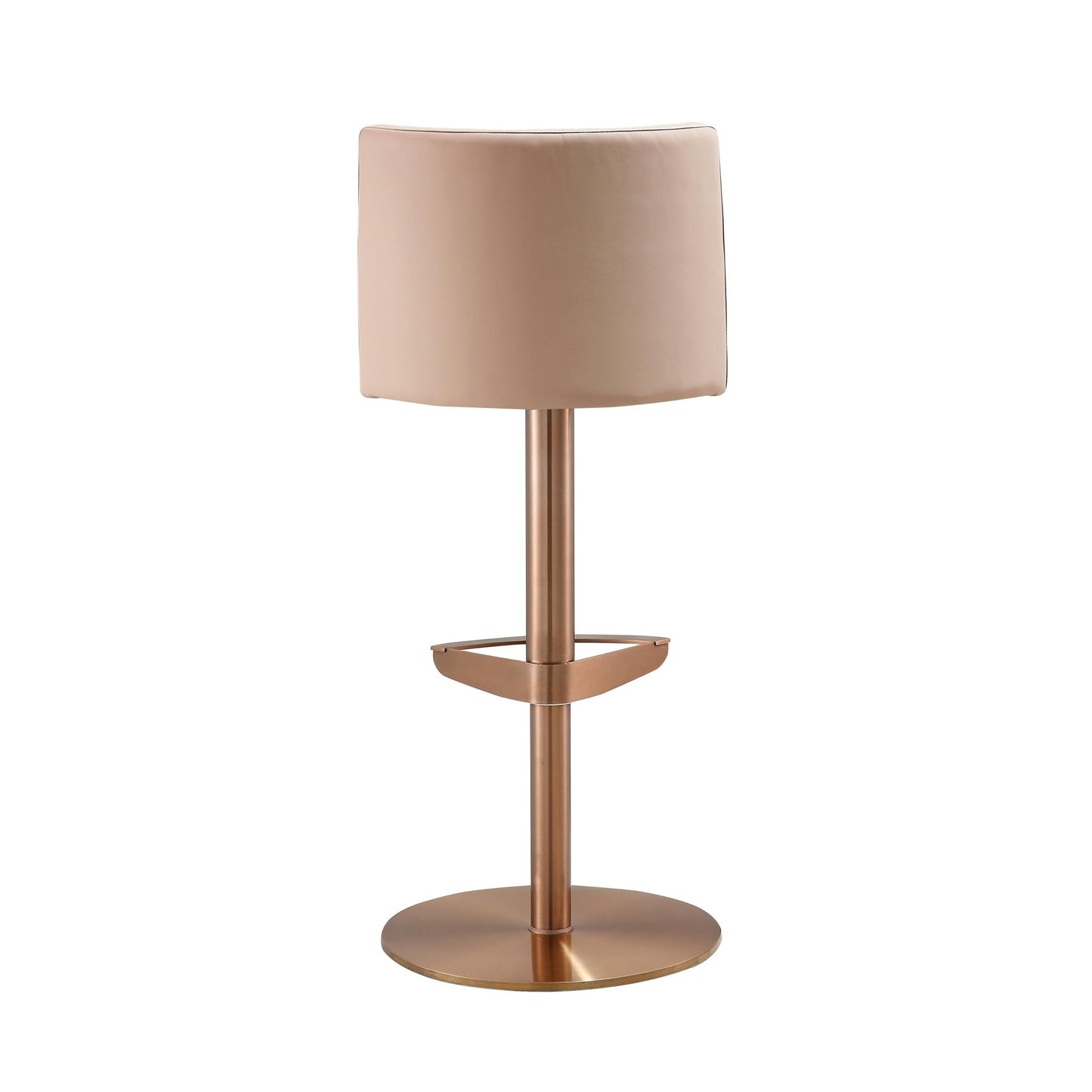 Loosha Cafe Au Lait Performance Vegan Leather and Rose Gold Adjustable Stool - Skandi London