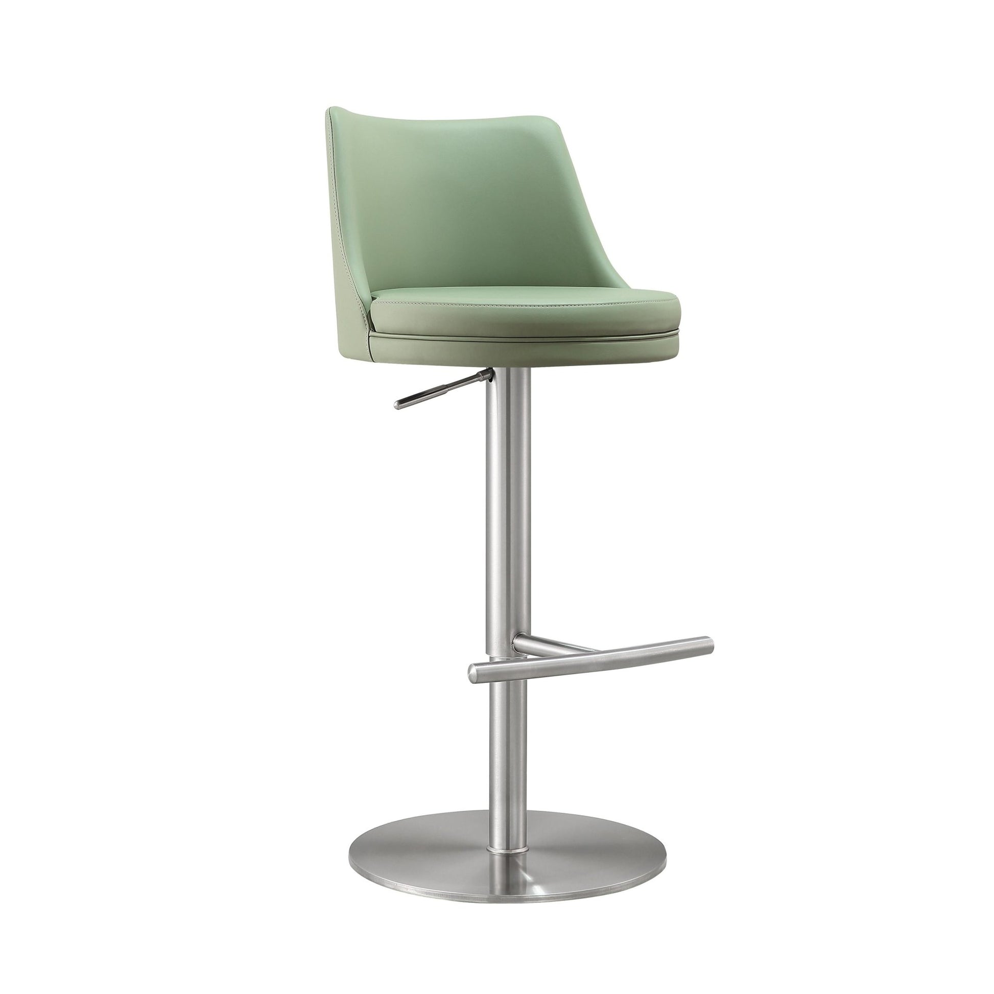 Reagan Sea Foam Green and Silver Adjustable Stool - Skandi London