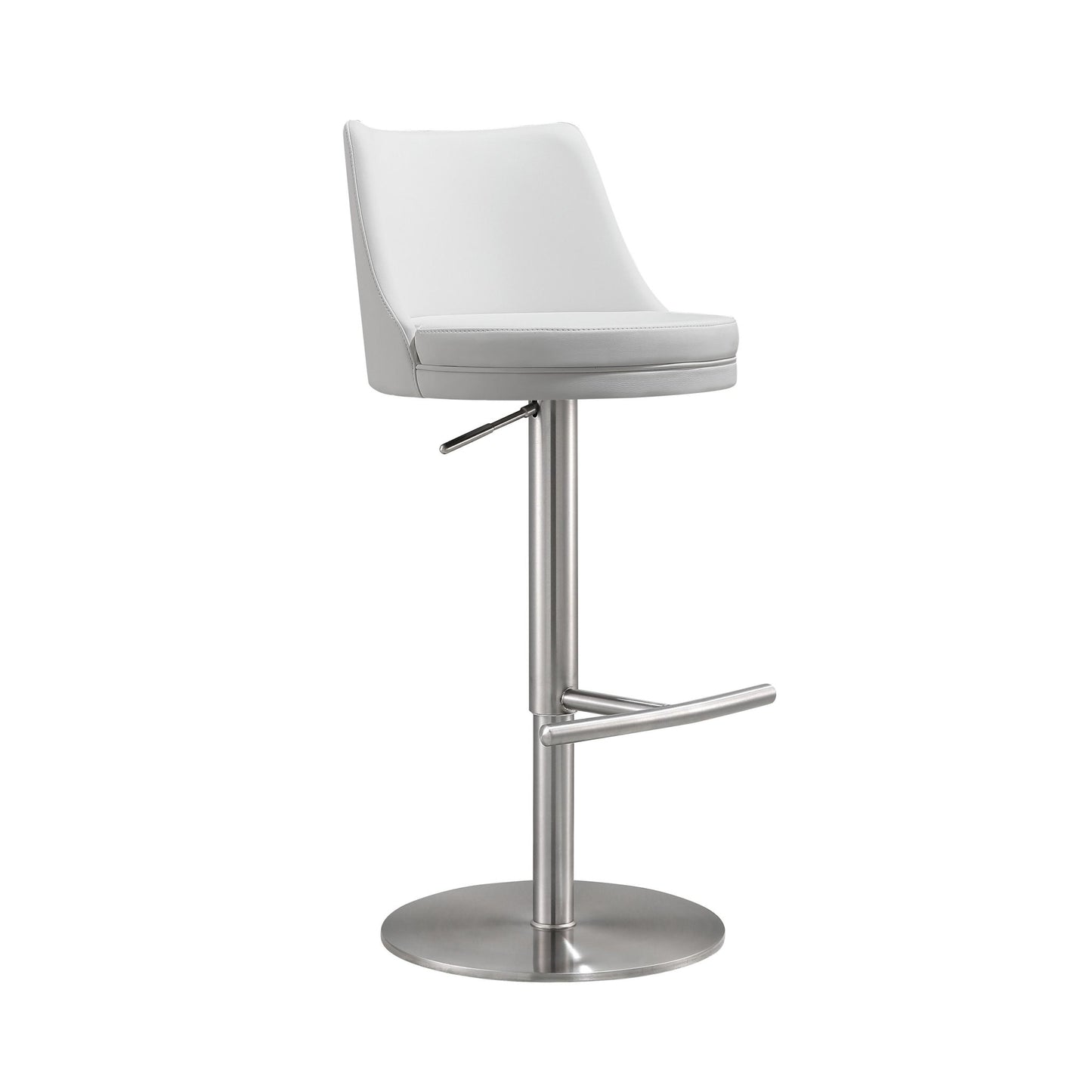 Reagan White and Silver Adjustable Stool - Skandi London