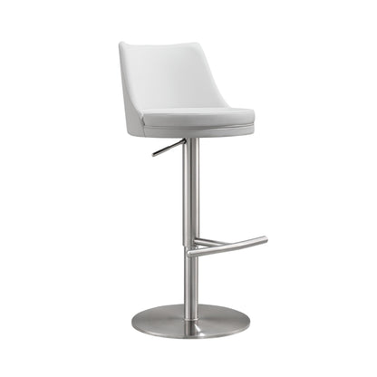 Reagan White and Silver Adjustable Stool - Skandi London