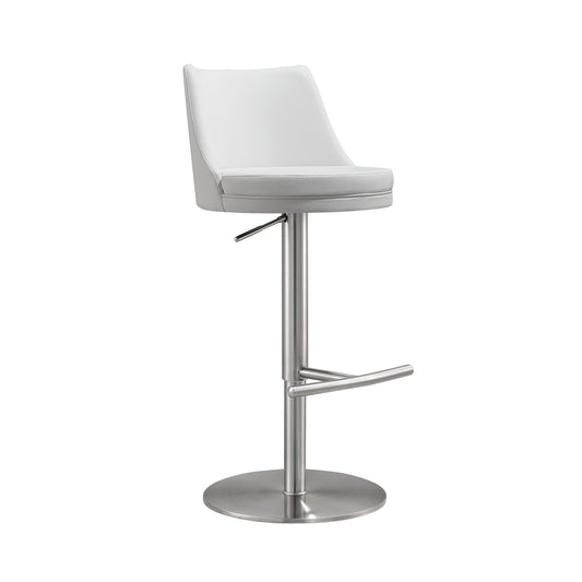 Reagan White and Silver Adjustable Stool - Skandi London