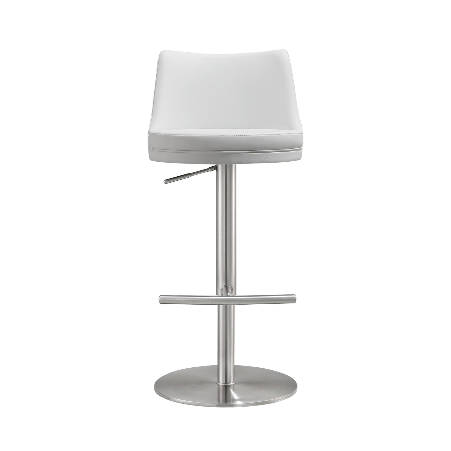 Reagan White and Silver Adjustable Stool - Skandi London