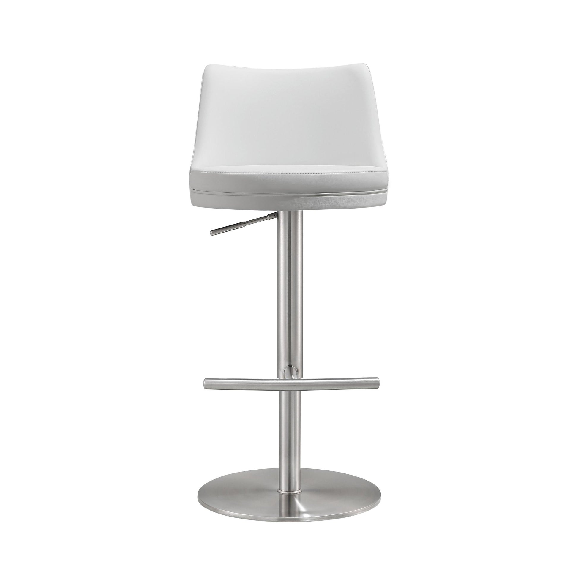 Reagan White and Silver Adjustable Stool - Skandi London