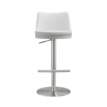 Reagan White and Silver Adjustable Stool - Skandi London