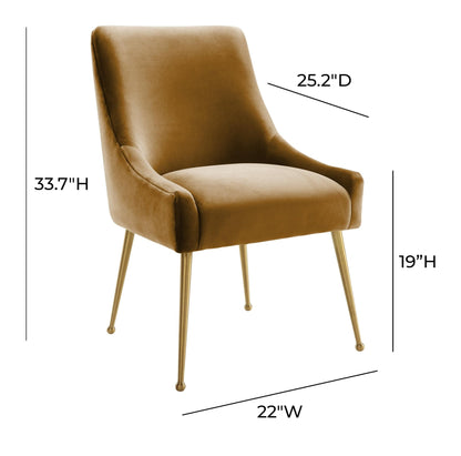 Beatrix Cognac Velvet Side Chair - Skandi London