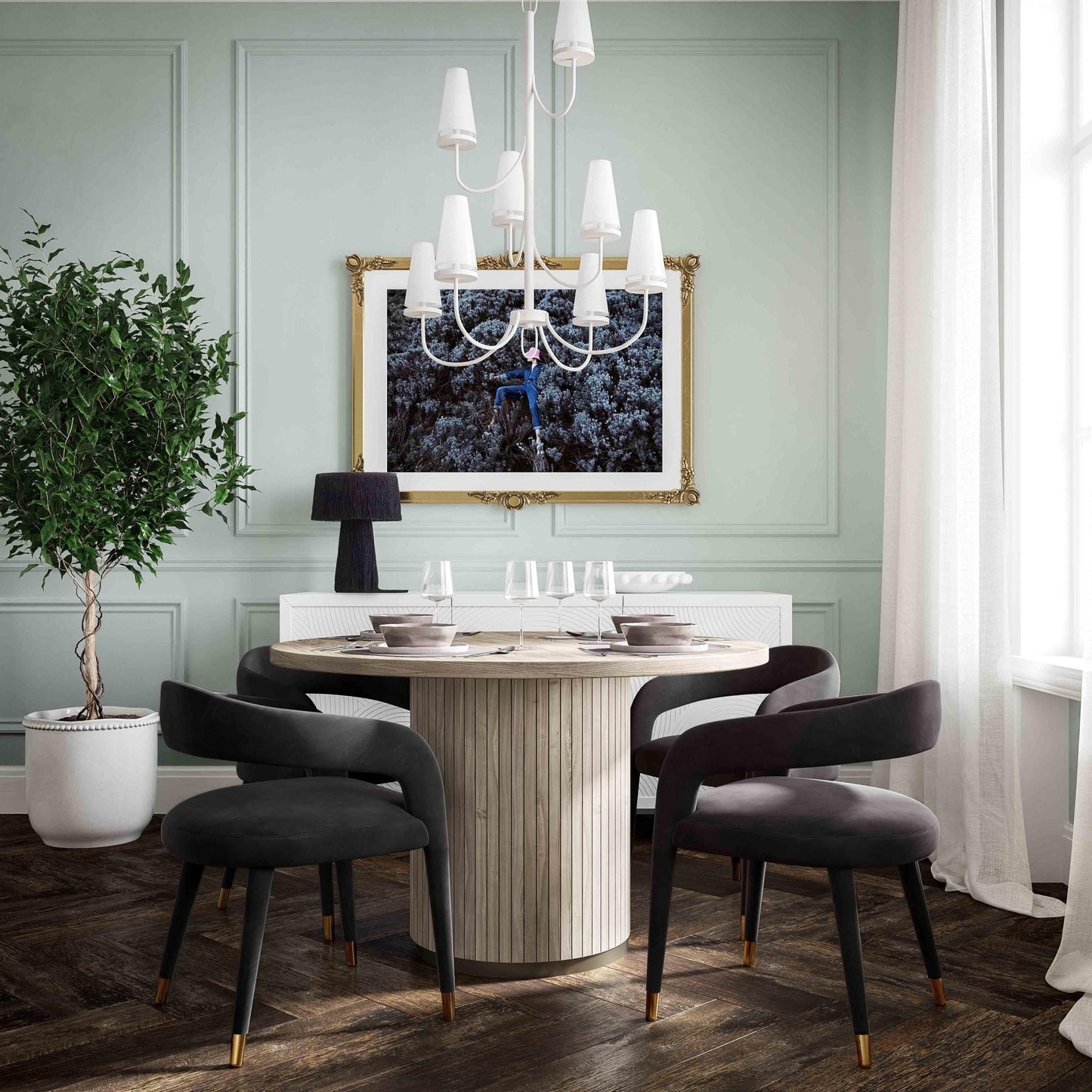 Lucia Black Velvet Dining Chair - Skandi London