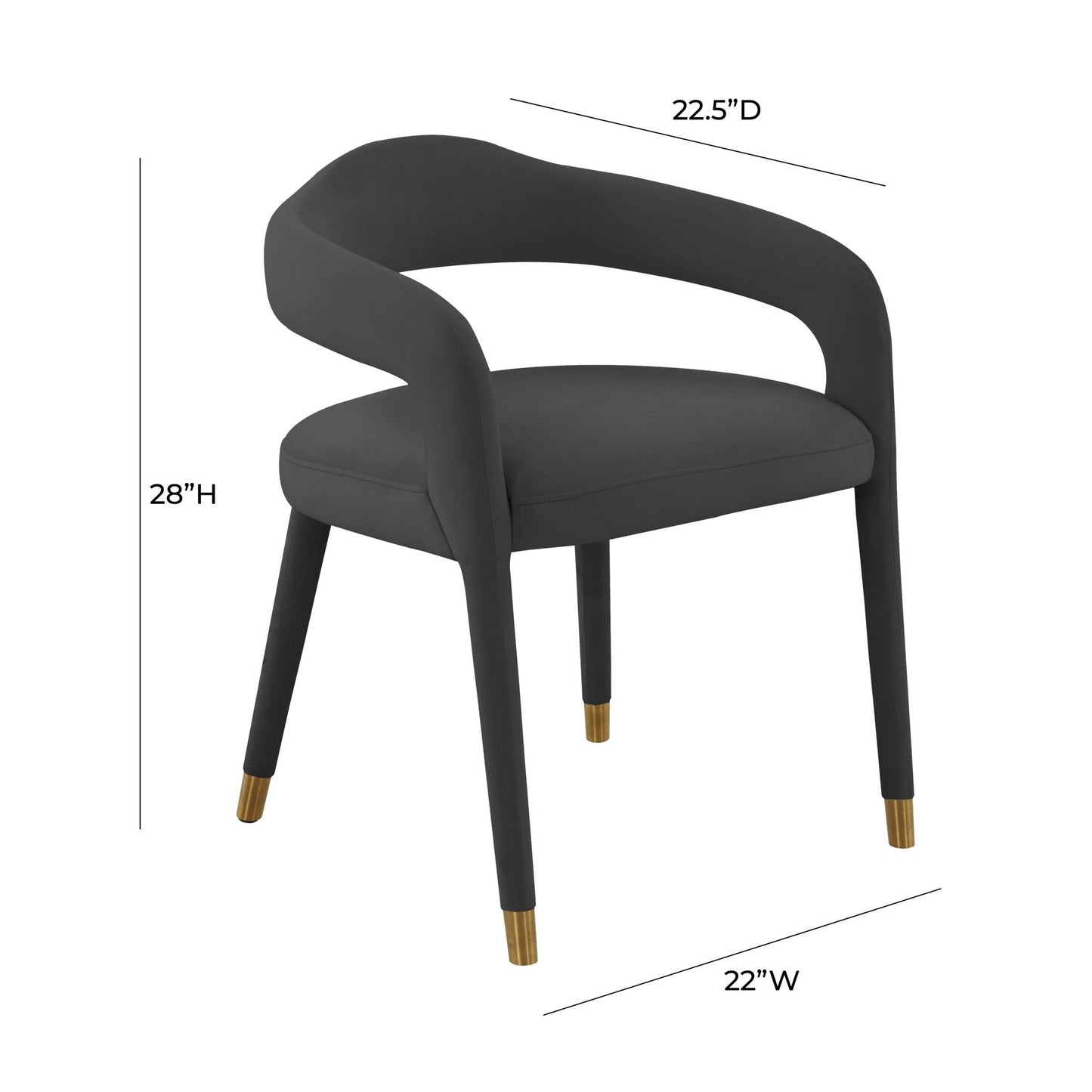 Lucia Black Velvet Dining Chair - Skandi London