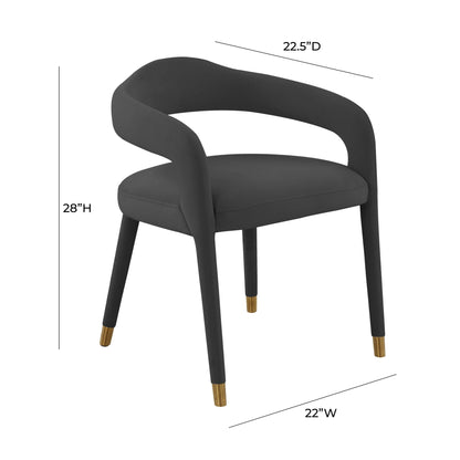 Lucia Black Velvet Dining Chair - Skandi London
