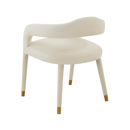 Lucia Cream Velvet Dining Chair - Skandi London