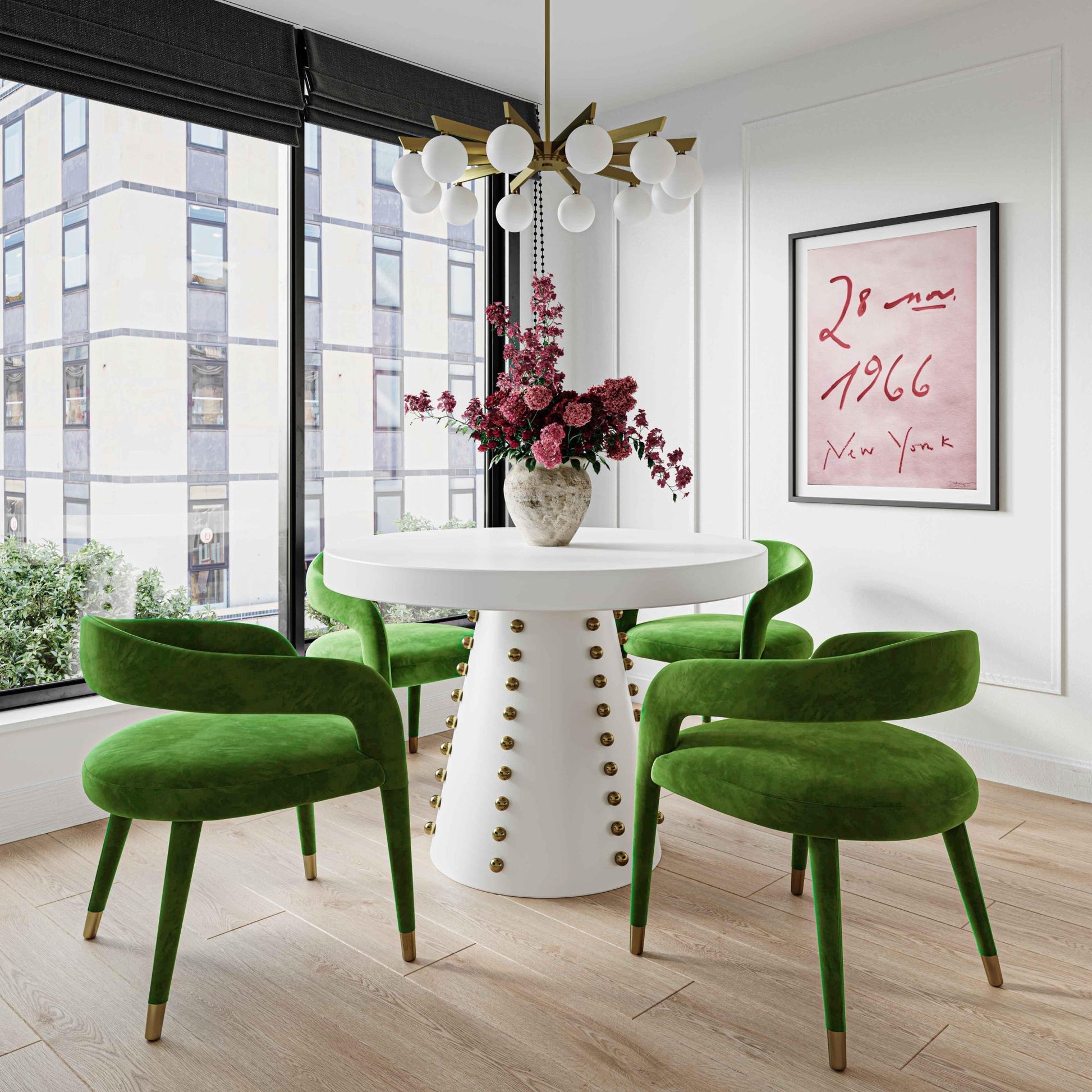 Lucia Green Velvet Dining Chair - Skandi London