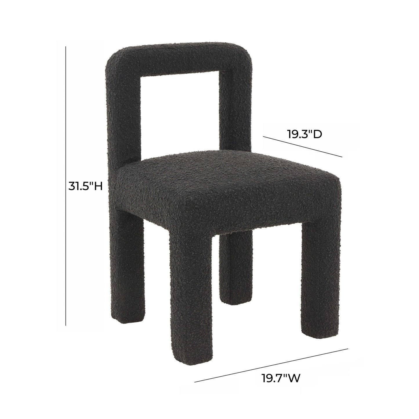 Hazel Black Boucle Dining Chair - Skandi London