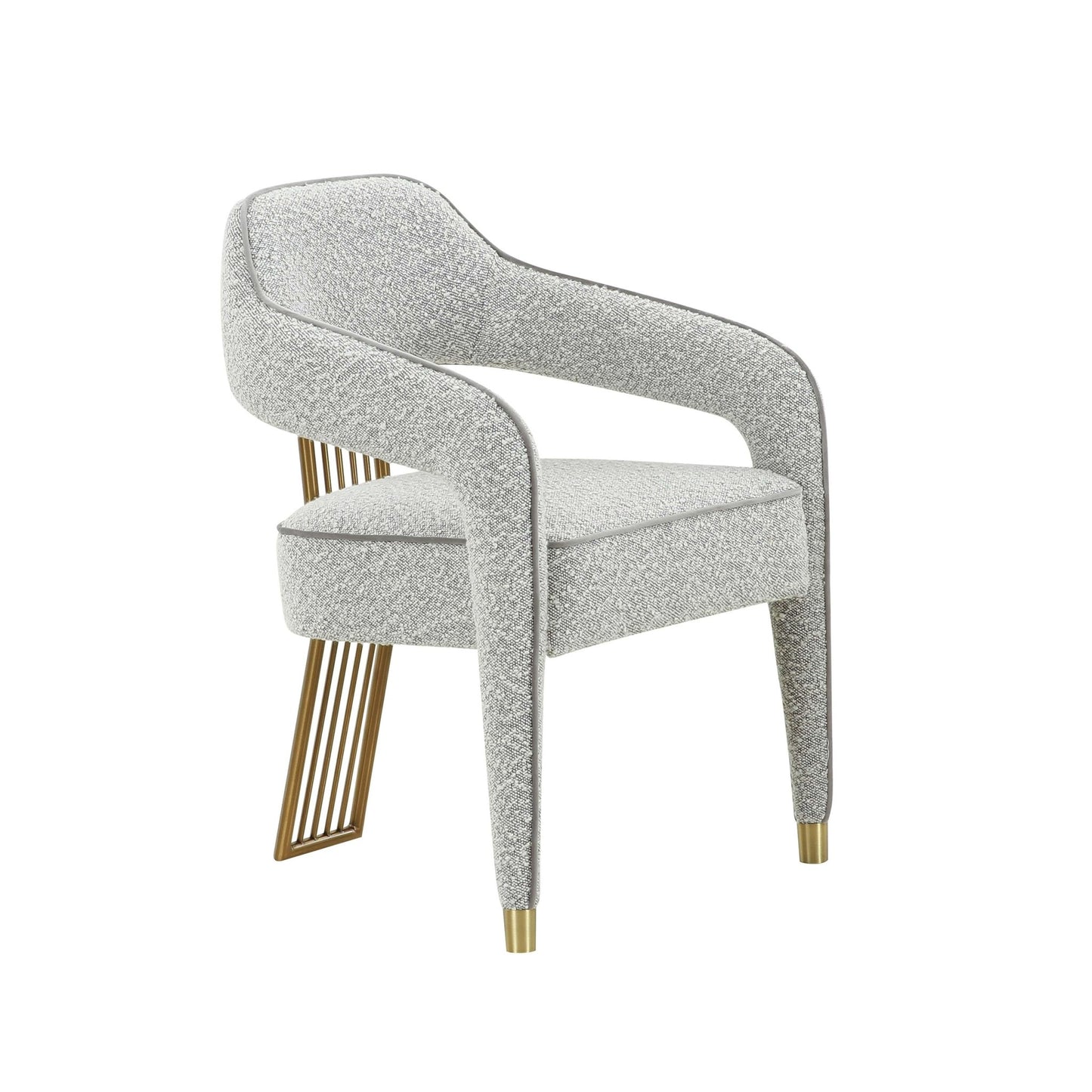 Corralis Speckled Grey Boucle Dining Chair - Skandi London