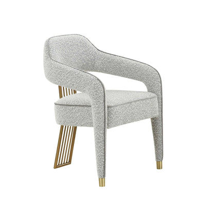 Corralis Speckled Grey Boucle Dining Chair - Skandi London