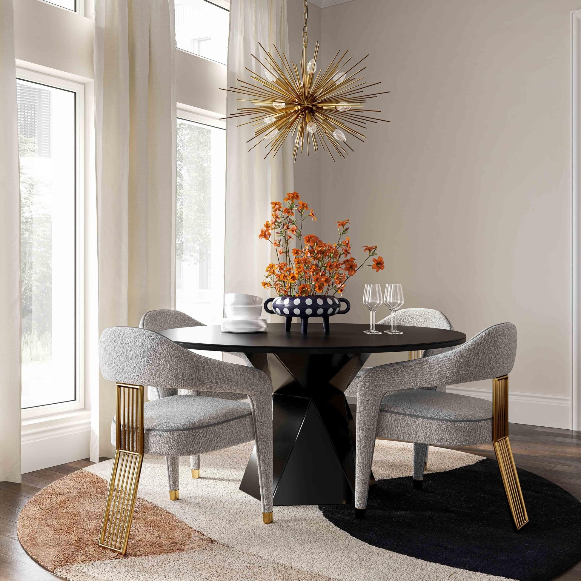 Corralis Speckled Grey Boucle Dining Chair - Skandi London