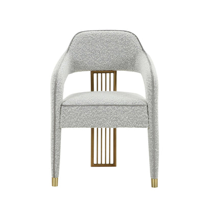Corralis Speckled Grey Boucle Dining Chair - Skandi London