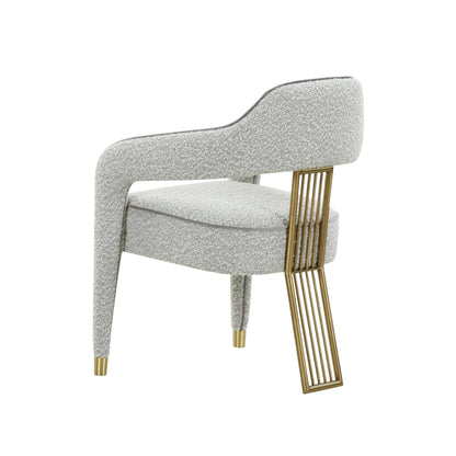 Corralis Speckled Grey Boucle Dining Chair - Skandi London