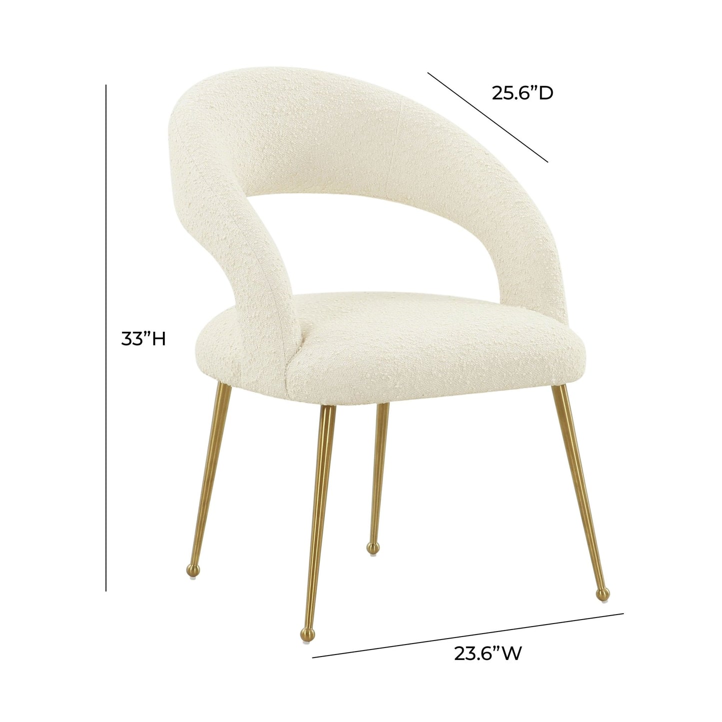Rocco Cream Boucle Dining Chair - Skandi London