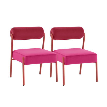 Jolene Hot Pink Velvet Dining Chair Set of 2 - Skandi London