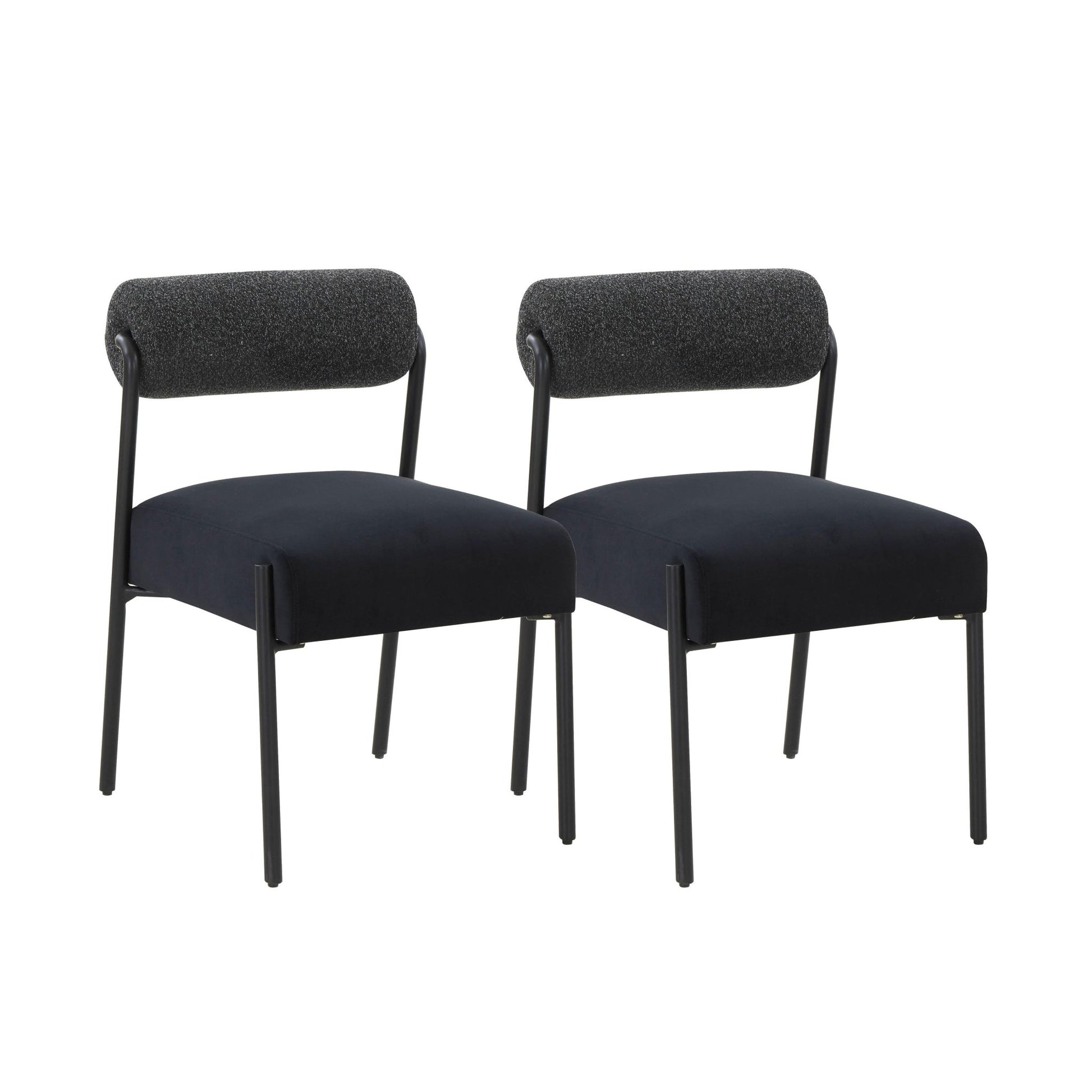 Jolene Black Velvet Dining Chair Set of 2 - Skandi London