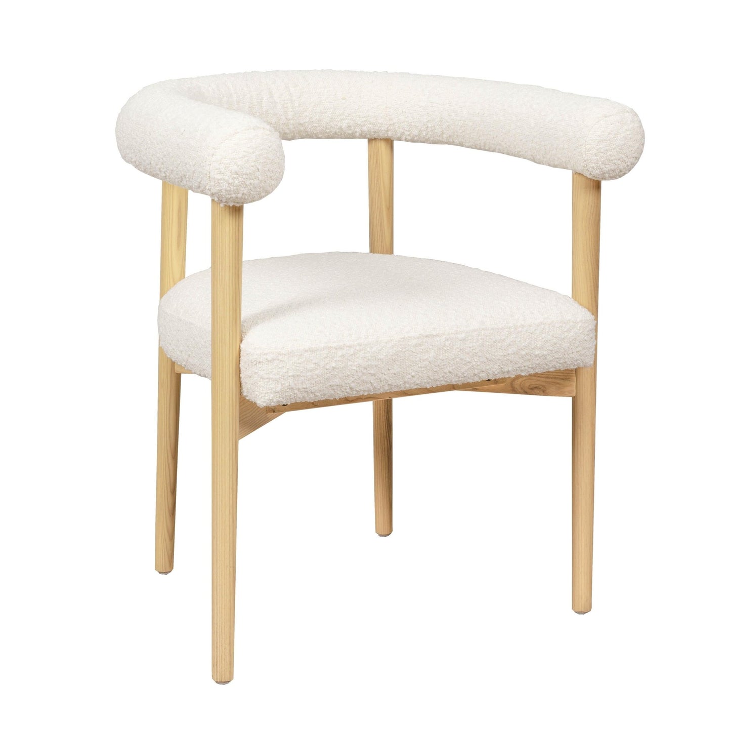 Spara Cream Boucle Dining Chair - Skandi London
