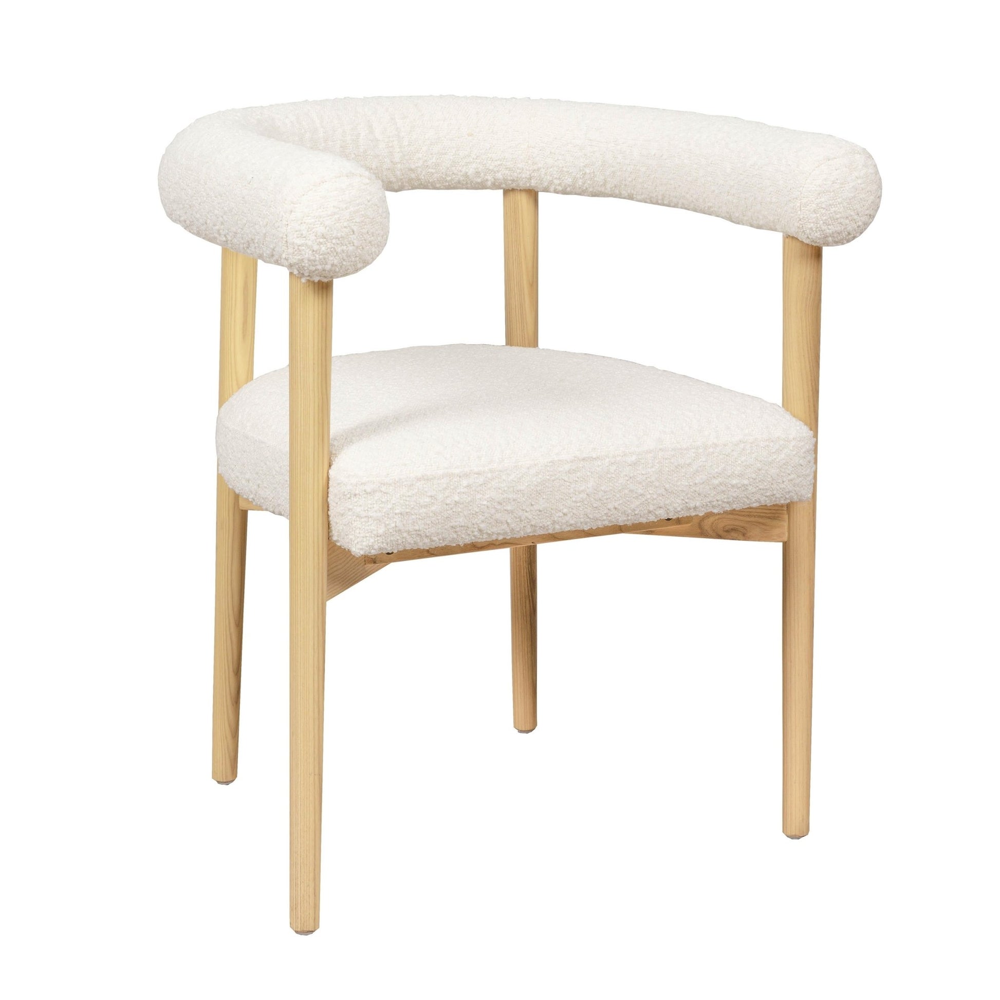 Spara Cream Boucle Dining Chair - Skandi London