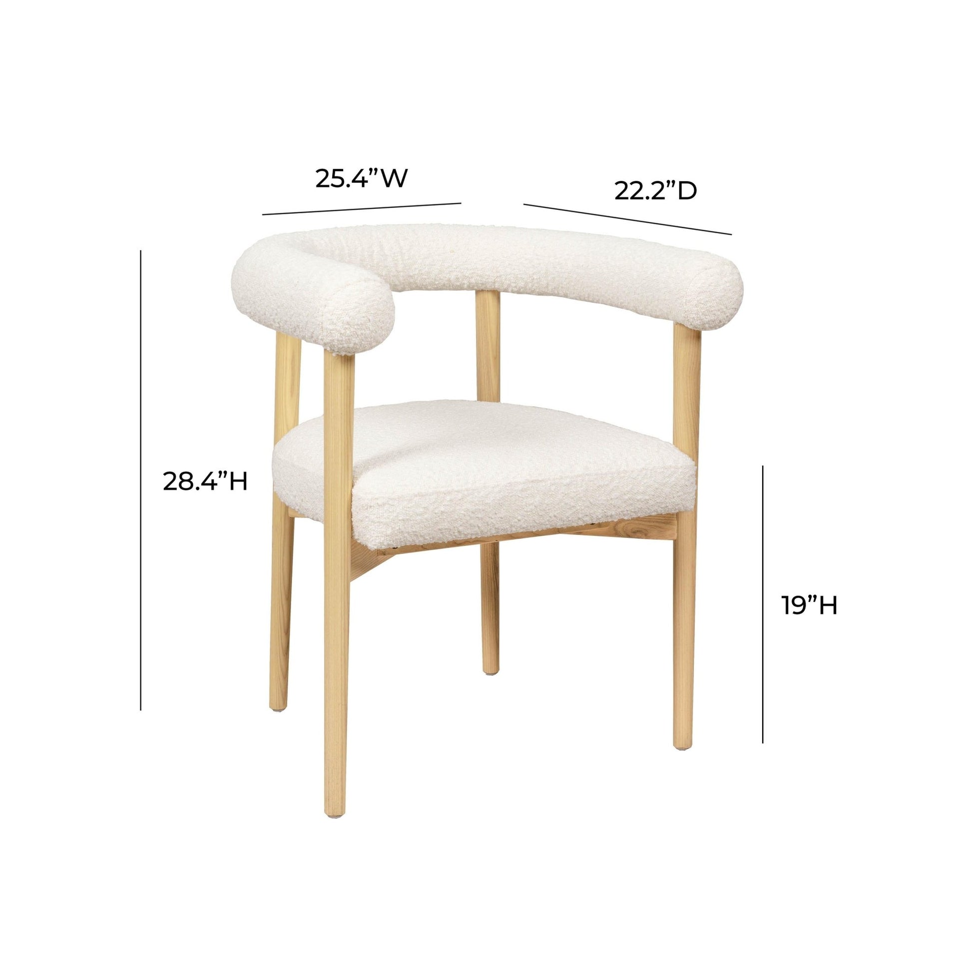 Spara Cream Boucle Dining Chair - Skandi London