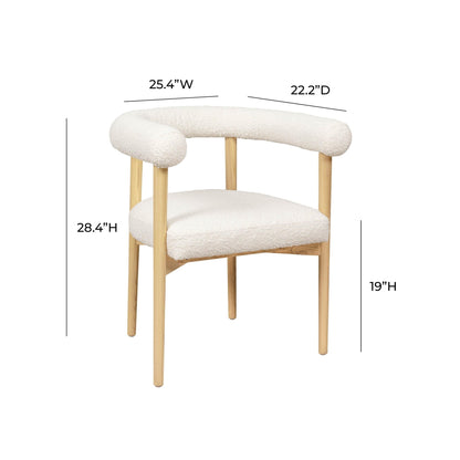 Spara Cream Boucle Dining Chair - Skandi London