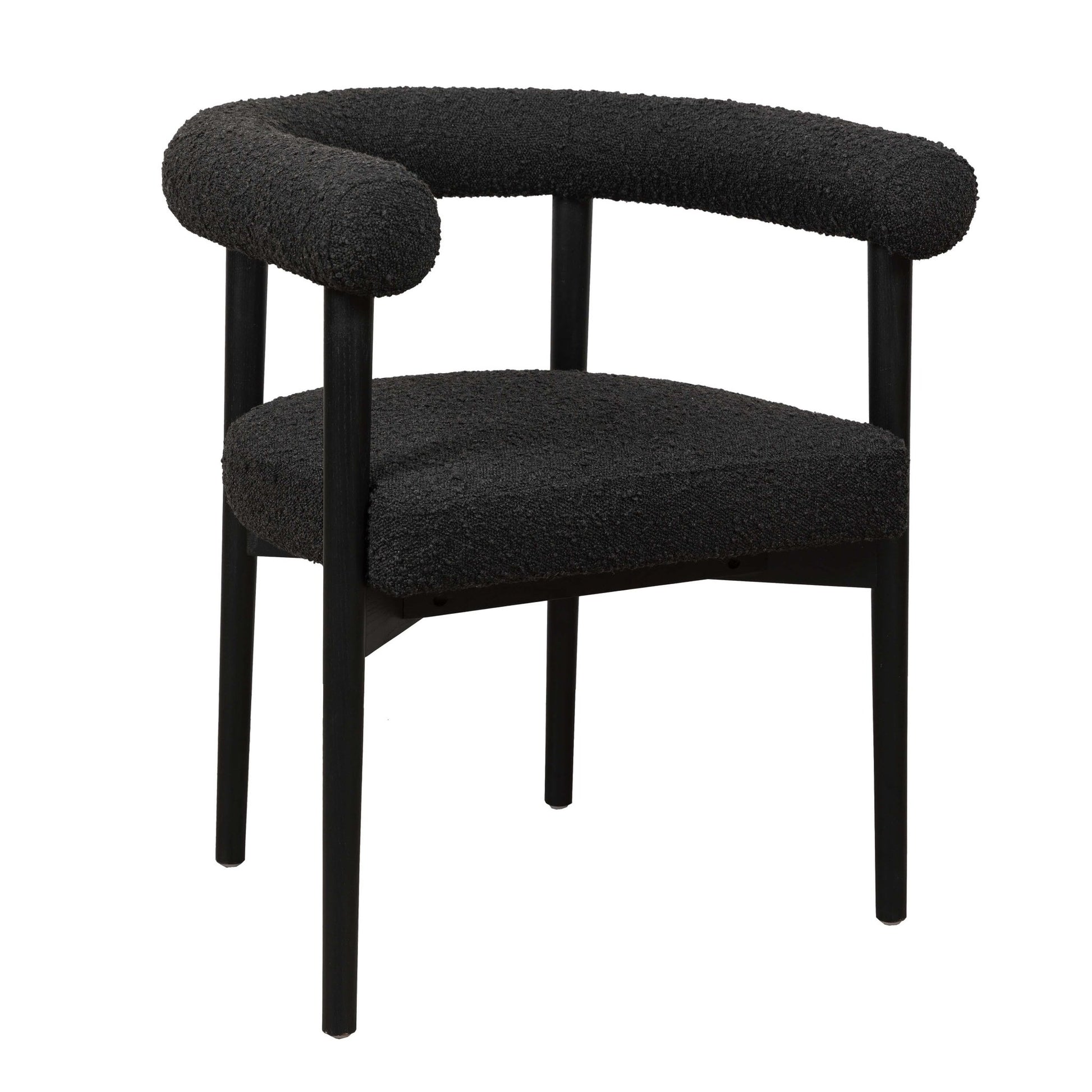 Spara Black Boucle Dining Chair - Skandi London