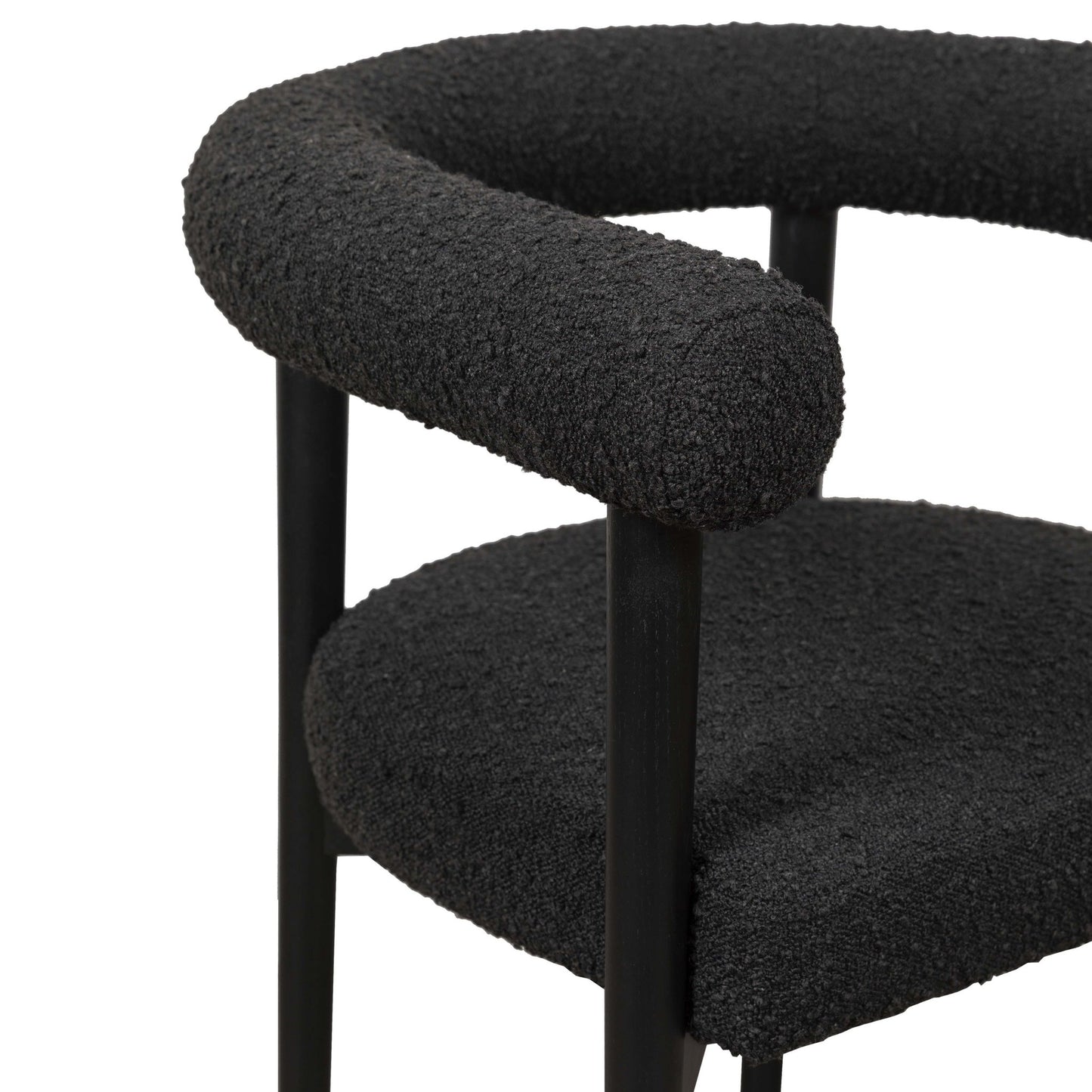 Spara Black Boucle Dining Chair - Skandi London
