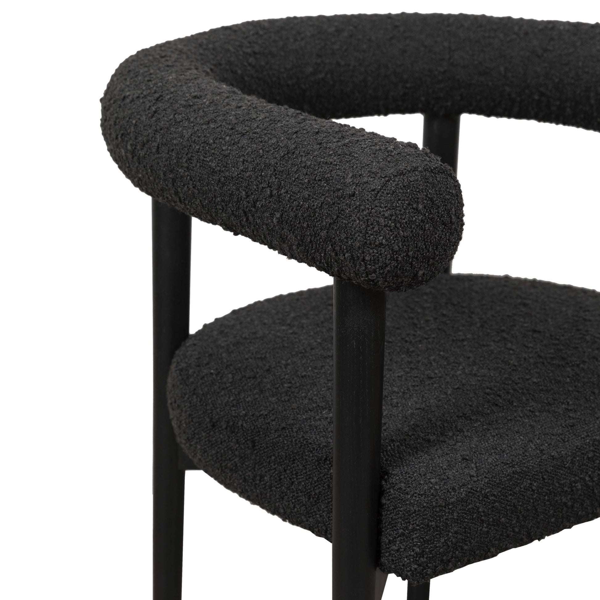 Spara Black Boucle Dining Chair - Skandi London