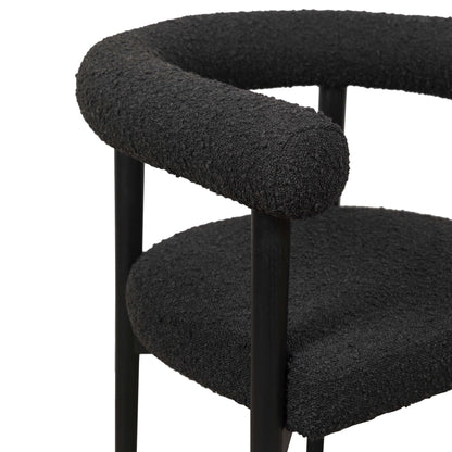 Spara Black Boucle Dining Chair - Skandi London