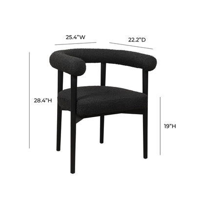 Spara Black Boucle Dining Chair - Skandi London