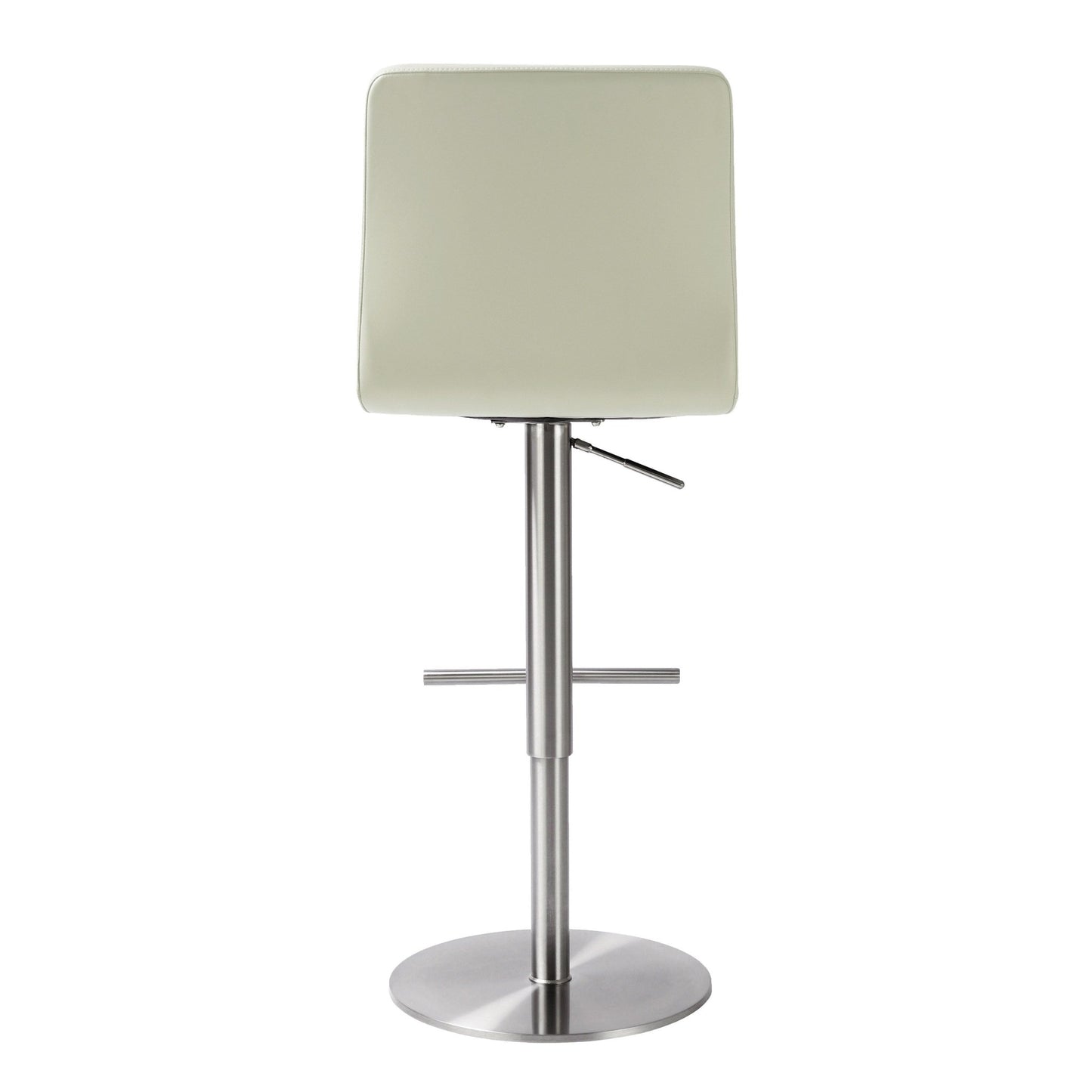 Paddy Light Grey Vegan Leather on Silver Adjustable Stool - Skandi London