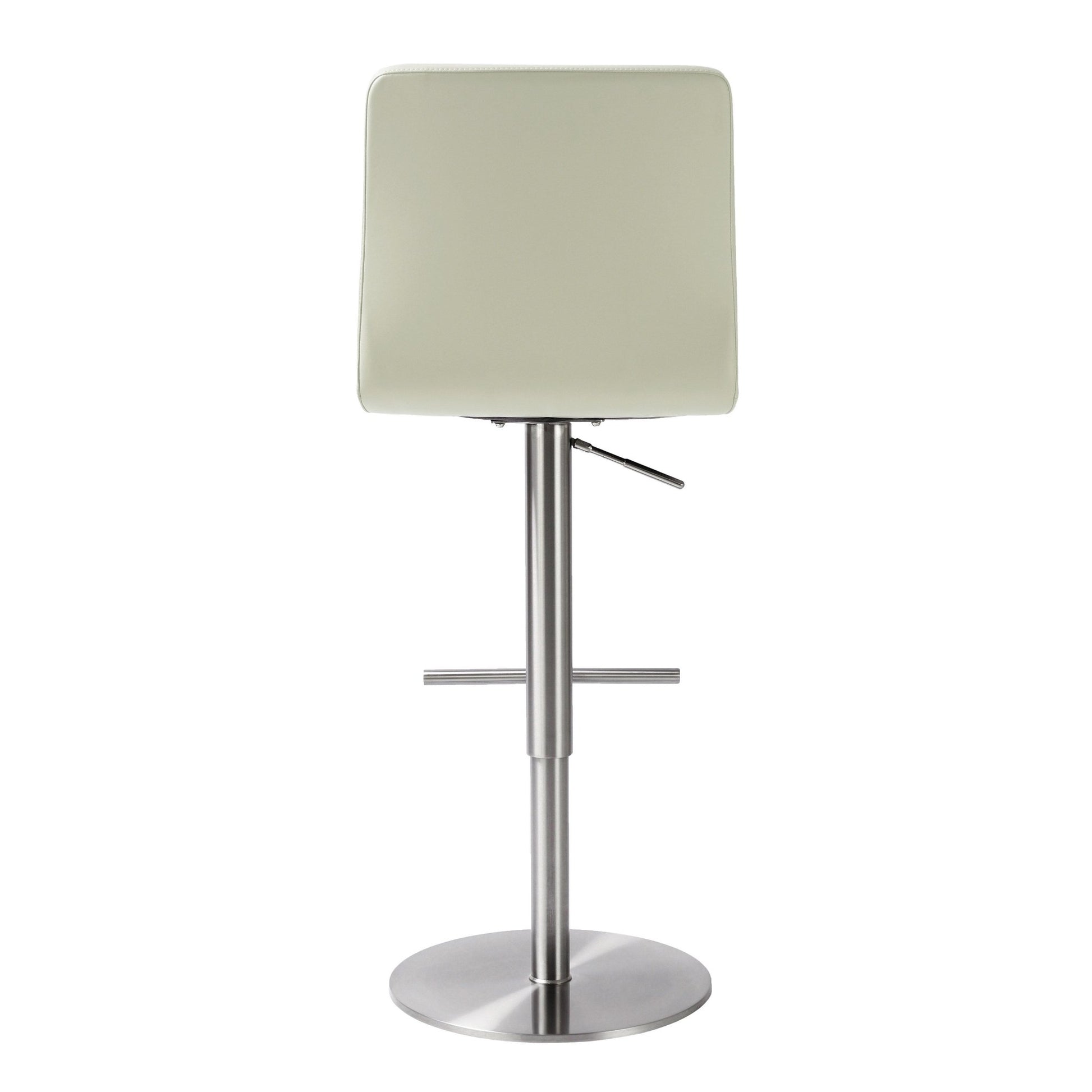 Paddy Light Grey Vegan Leather on Silver Adjustable Stool - Skandi London