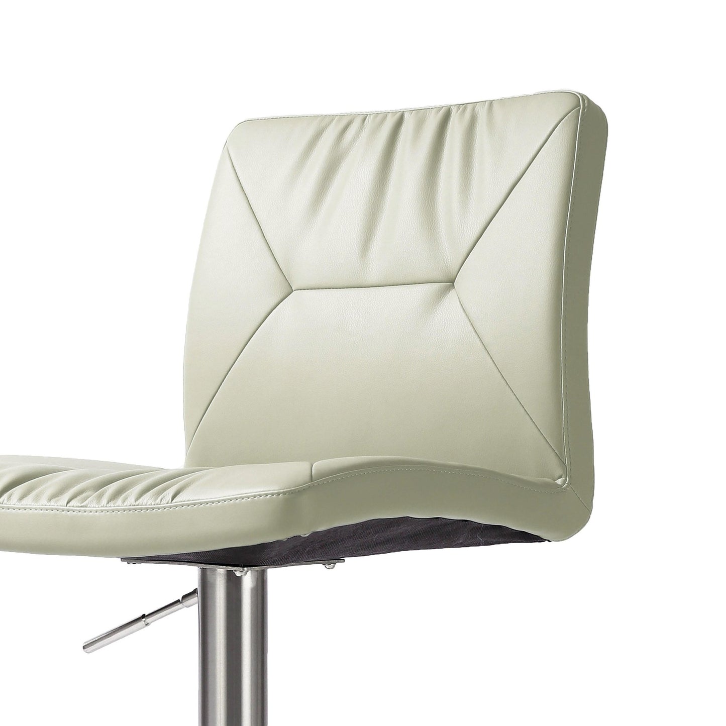 Paddy Light Grey Vegan Leather on Silver Adjustable Stool - Skandi London