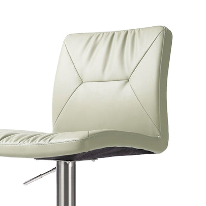 Paddy Light Grey Vegan Leather on Silver Adjustable Stool - Skandi London