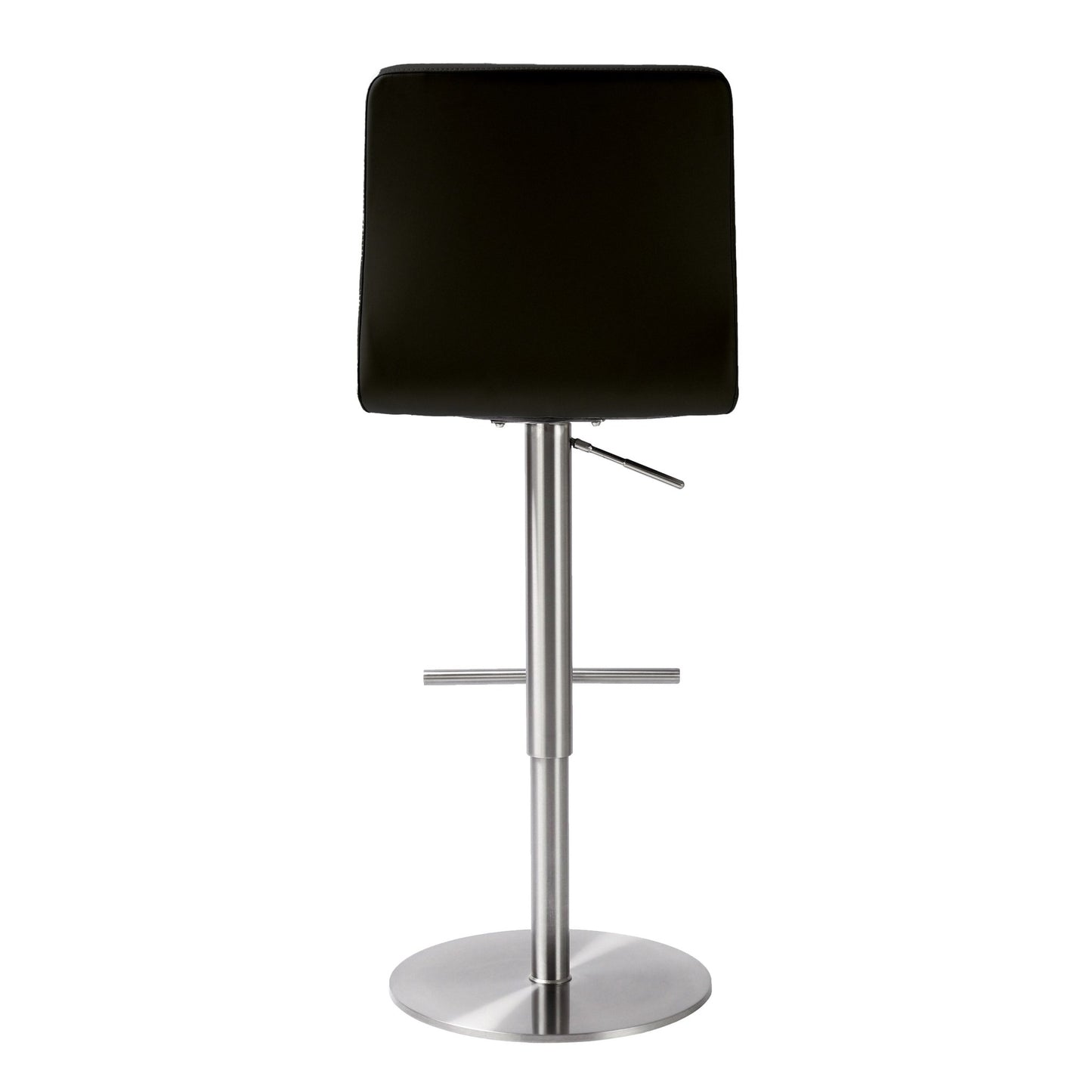 Paddy Black Vegan Leather on Silver Adjustable Stool - Skandi London