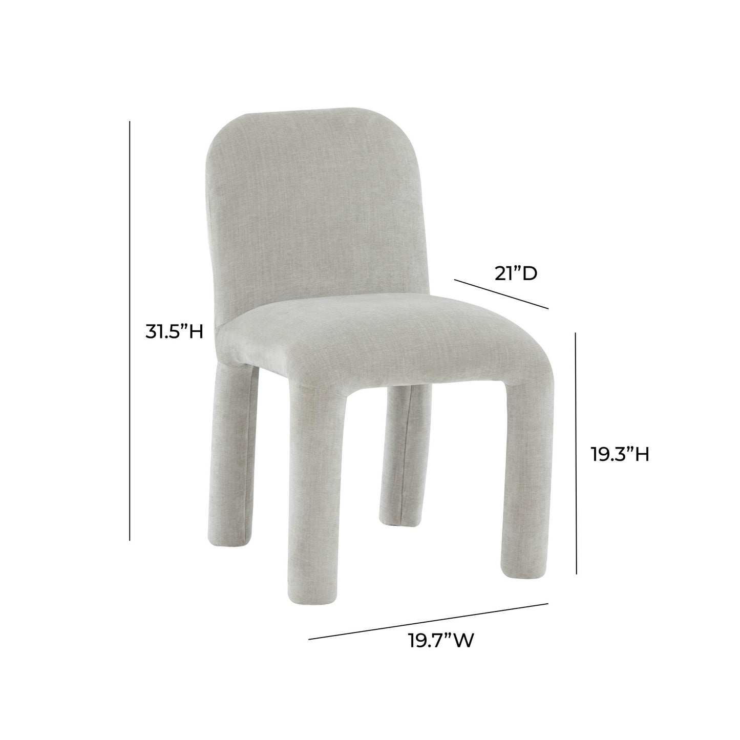 Georgia Light Grey Chenille Dining Chair - Skandi London