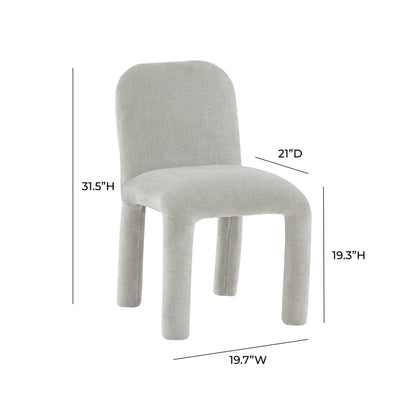 Georgia Light Grey Chenille Dining Chair - Skandi London