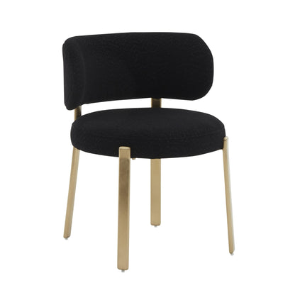 Margaret Black Boucle Dining Chair - Skandi London