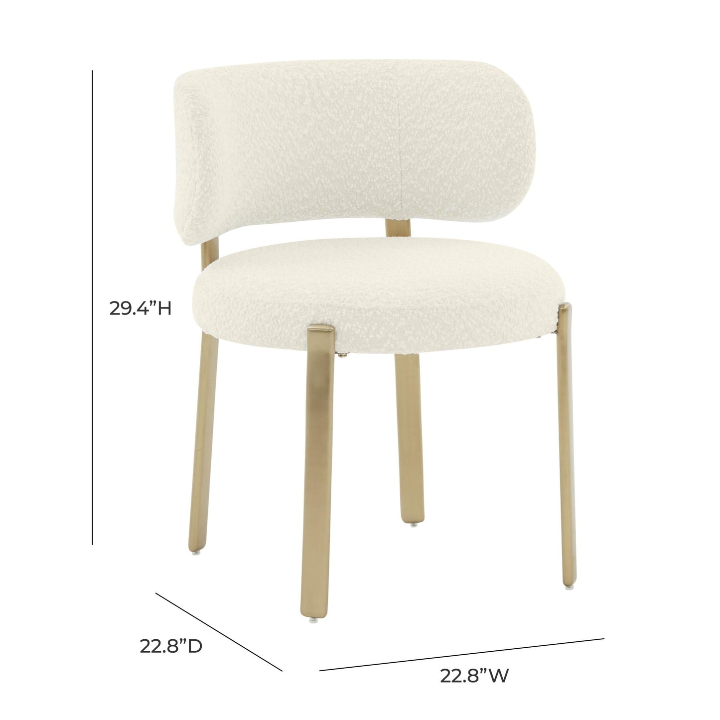 Margaret Cream Boucle Dining Chair - Skandi London