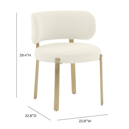 Margaret Cream Boucle Dining Chair - Skandi London