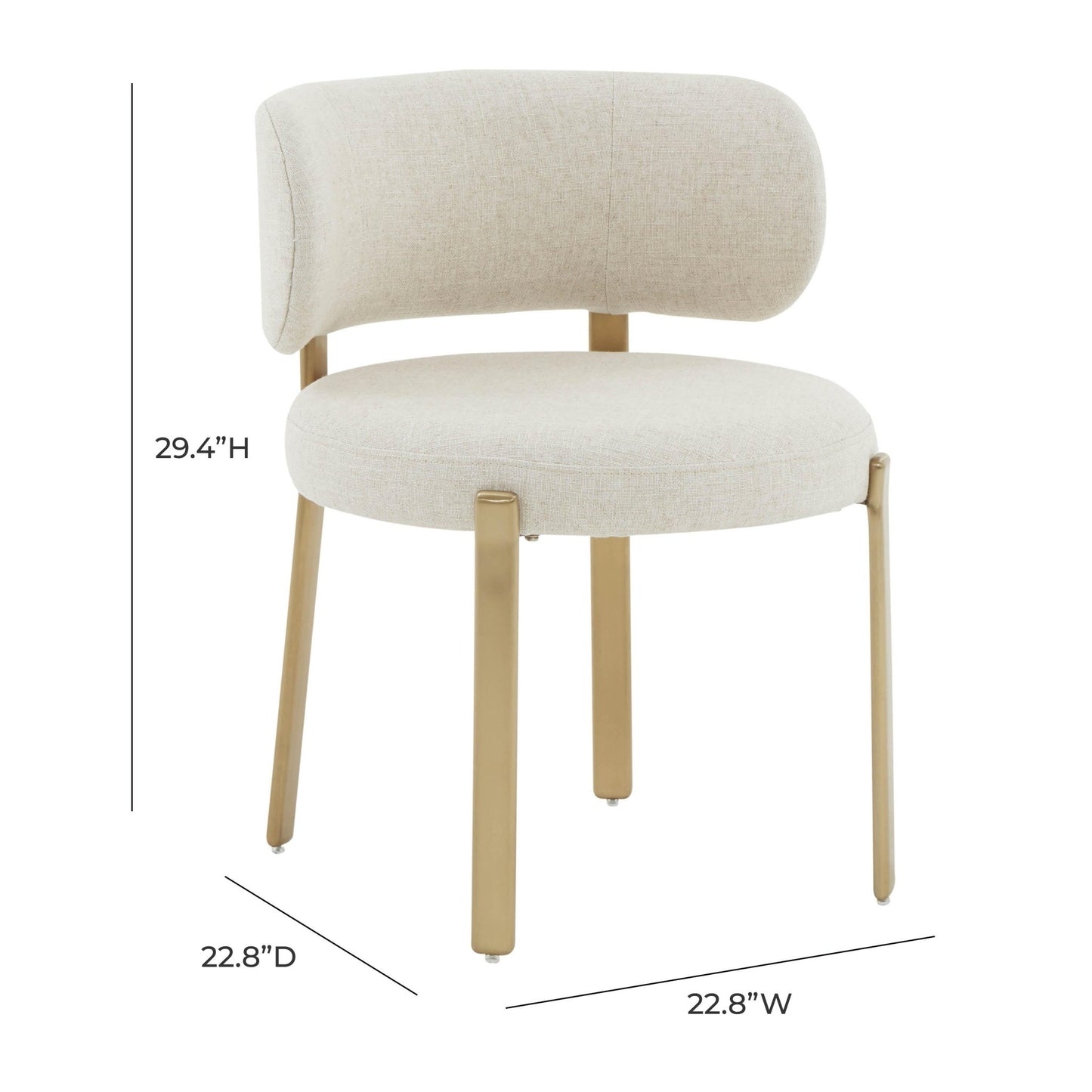 Margaret Cream Performance Linen Dining Chair - Skandi London