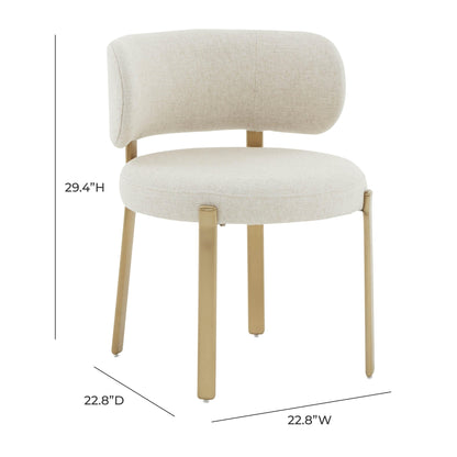 Margaret Cream Performance Linen Dining Chair - Skandi London