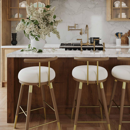 Juniper Cream Velvet Counter Stool - Skandi London